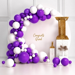*76pc Purple and White Balloon Arch Kit